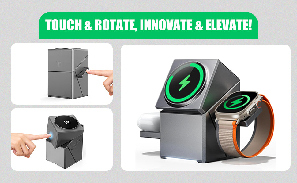 3-in-1 Magnetic Mag-Safe Wireless Charging Station